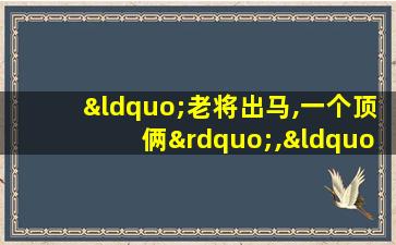 “老将出马,一个顶俩”,“姜还是老的辣”,说明( )